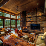 Knotty French Oak with Custom Natural Oil, Private Residence Martis Camp, Copyright Vance Fox