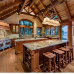 Old Growth Bavarian Elm with Custom Stain, Private Residence Lake Tahoe, Copyright Vance Fox