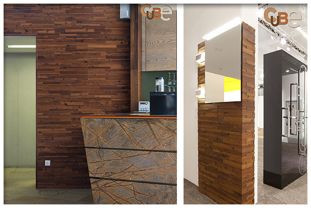 Beautiful wall coverings and wall clad elements in wood